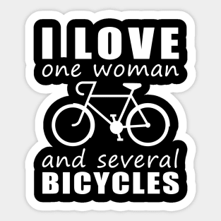 Pedal-Powered Love - Funny 'I Love One Woman and Several Bicycles' Tee! Sticker